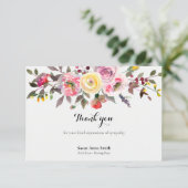 Begrafenis bedankkaarten | Vredige bloemen Bedankkaart (Staand voorkant)