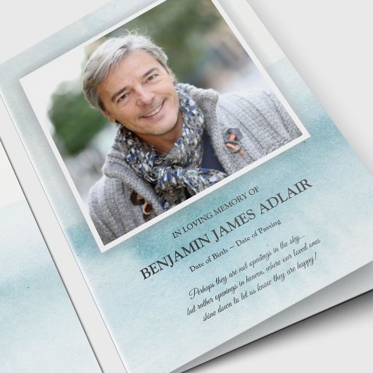 Begrafenis bedankkaarten | Wassen met blauwe Water Bedankkaart