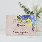 Begrafenis bedankkaarten | Waterverf Bloemen Bedankkaart (Staand voorkant)