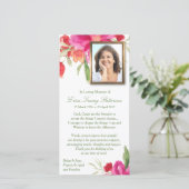 Begrafenis bedankkaarten |Waterverf Bloemen Foto 1 Bedankkaart (Staand voorkant)