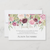 Begrafenis bedankkaarten | Waterverf Roos Tuin Bedankkaart (Voorkant)