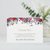 Begrafenis bedankkaarten |  WATERVERF ROZEN Bedankkaart (Staand voorkant)