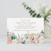 Begrafenis bedankkaarten | WATERVERF ROZEN Bedankkaart (Staand voorkant)