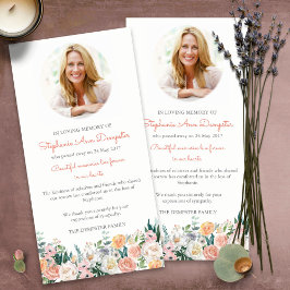 Begrafenis bedankkaarten | Waterverf Rozen Foto Bedankkaart