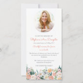 Begrafenis bedankkaarten | Waterverf Rozen Foto Bedankkaart (Voorkant)