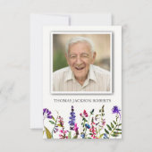 Begrafenis bedankkaarten | Wildbloemen & Foto RSVP Kaartje (Voorkant)