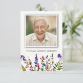 Begrafenis bedankkaarten | Wildbloemen & Foto RSVP Kaartje (Staand voorkant)