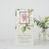 Begrafenis bedankkaarten | Witte Roos & Foto Bedankkaart (Staand voorkant)