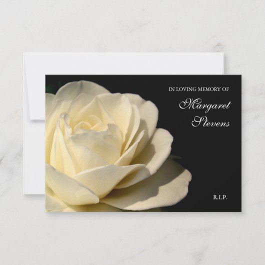 Begrafenis bedankkaarten | Witte roos Kaart (Voorkant)