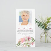 Begrafenis bedankkaarten | Zachte bloemen Bedankkaart (Staand voorkant)