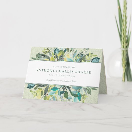 Begrafenis bedankkaarten | Zachte fluistering Kaart (Voorkant)