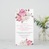 Begrafenis bedankkaarten | Zoet  Roos Bedankkaart (Staand voorkant)