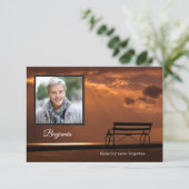Begrafenis bedankkaarten | Zonsondergang met foto Bedankkaart (Staand voorkant)