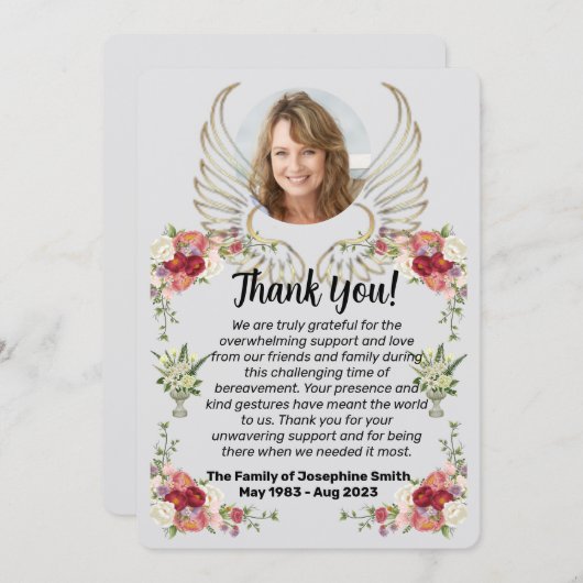 Begrafenis Bedankt bericht voor condoleances Kaart (Voorkant / Achterkant)