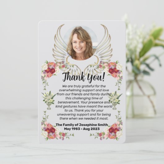 Begrafenis Bedankt bericht voor condoleances Kaart (Staand voorkant)