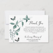 Begrafenis Bedankt Butterfly Botanical Sage Green (Voorkant)