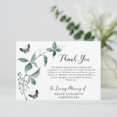 Begrafenis Bedankt Butterfly Botanical Sage Green (Staand voorkant)