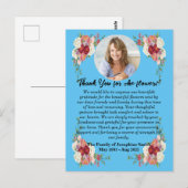 Begrafenis Bedankt voor bloemen na de dood Briefkaart (Voorkant / Achterkant)