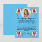 Begrafenis Bedankt voor bloemen na de dood Notitiekaartje (Voorkant / Achterkant)