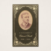  begrafenis Black Gold Memorial Prayer Card Visitekaartje (Voorkant)