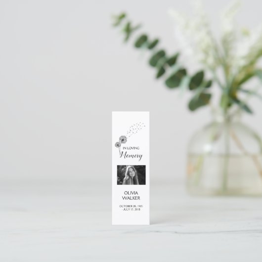 Begrafenis Bladwijzer Sjabloon, Begrafenis Keepsak Mini Visitekaartje (Staand voorkant)