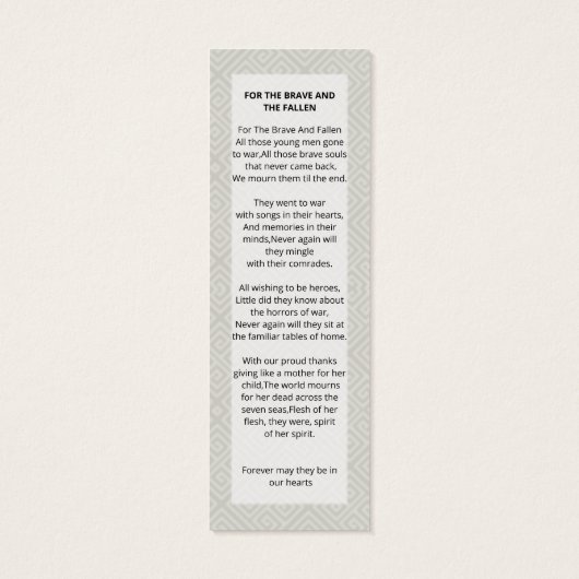 Begrafenis Bladwijzer Sjabloon Mini Visitekaartjes (Achterkant)