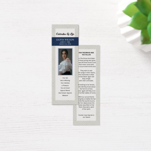 Begrafenis Bladwijzer Sjabloon Mini Visitekaartjes (Bureau)