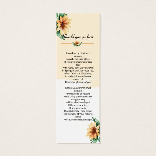 Begrafenis Bladwijzer Sjabloon Mini Visitekaartjes (Achterkant)