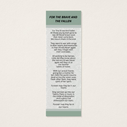 Begrafenis Bladwijzer Sjabloon Mini Visitekaartjes (Achterkant)