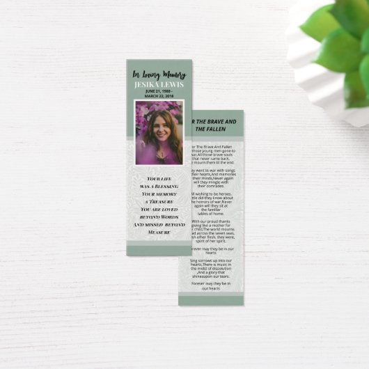 Begrafenis Bladwijzer Sjabloon Mini Visitekaartjes (Bureau)