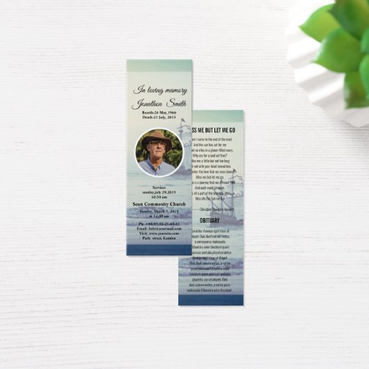 Begrafenis Bladwijzer Sjabloon Mini Visitekaartjes (Bureau)