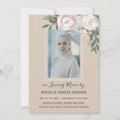 Begrafenis Bloemen Beige Foto Memorial Programma (Voorkant)