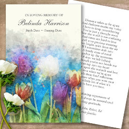 Begrafenis Bloemen Memorial Gebed Sympathie Cards Visitekaartje