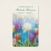 Begrafenis Bloemen Memorial Gebed Sympathie Cards Visitekaartje (Voorkant)