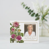 Begrafenis Bloemen Roos Foto Sympathie Dank u kaar Bedankkaart (Staand voorkant)