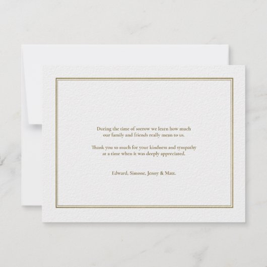 Begrafenis Bloemen Roos Foto Sympathie Dank u kaar Bedankkaart (Achterkant)