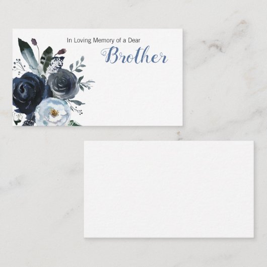 Begrafenis Bloemist Broeder Bericht Visitekaartje (Voorkant / Achterkant)