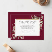 Begrafenis Bourgogne groen dank u Notitiekaartje (Voorkant / Achterkant in situ)