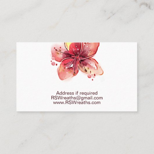 Begrafenis Celebrant Lelie Bloem Visitekaartje (Achterkant)