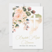 Begrafenis Christelijk bloemig Elegant Roos Kaart (Achterkant)