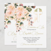 Begrafenis Christelijk bloemig Elegant Roos Kaart (Voorkant / Achterkant)