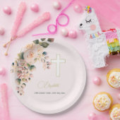 Begrafenis Christelijke foto Elegant Roos Papieren Bordje (Feest)