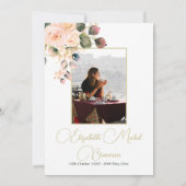 Begrafenis Christelijke foto Elegante roze rozenbl Kaart (Achterkant)