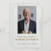 Begrafenis Custom Marble Memorial Fototafel Programmakaart (Voorkant / Achterkant)