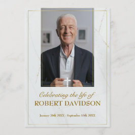 Begrafenis Custom Marble Memorial Fototafel Programmakaart