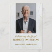 Begrafenis Custom Marble Memorial Fototafel Programmakaart (Voorkant)