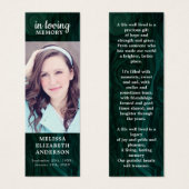 Begrafenis Custom Memorial Bladwijzer Emerald Gree Mini Visitekaartjes (Voorkant /achterkant)