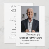 Begrafenis Custom Memorial Fototafel Programmakaart (Voorkant / Achterkant)