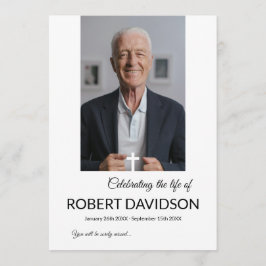 Begrafenis Custom Memorial Fototafel Programmakaart