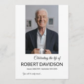 Begrafenis Custom Memorial Fototafel Programmakaart (Voorkant)